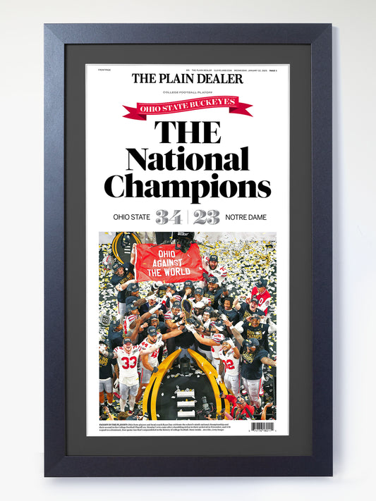 2025 Ohio State “The National Champions” – Postgame Trophy Lift – CFP Championship Print
